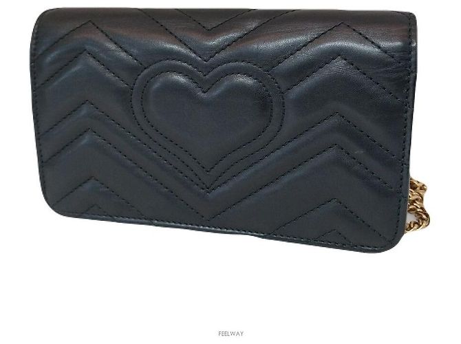 Marmont Gucci Mini borsa a tracolla Matelassé Flap Chain Nero - vista 2
