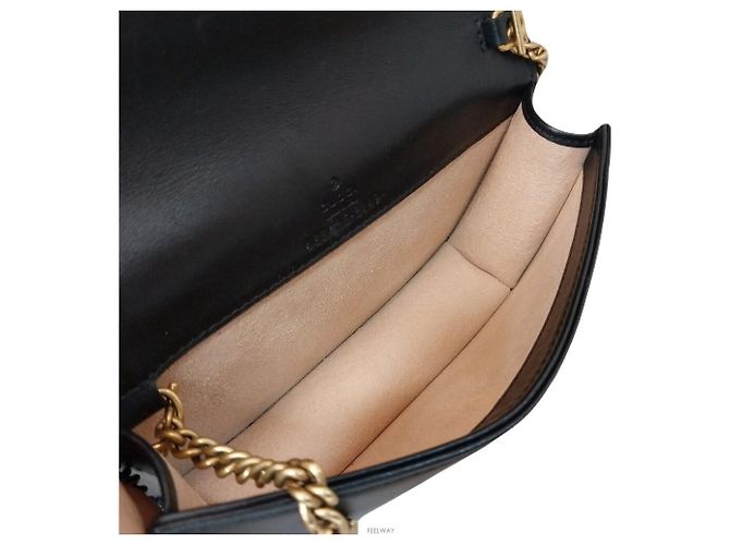 Marmont Gucci Mini borsa a tracolla Matelassé Flap Chain Nero - vista 5