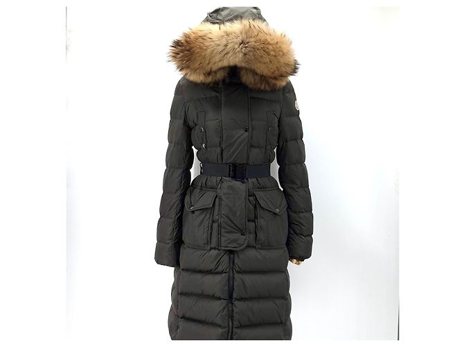 Jersey largo acolchado de piel de mapache Moncler Chloe Castaño - vista 2