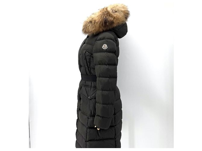 Jersey largo acolchado de piel de mapache Moncler Chloe Castaño - vista 4