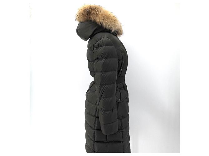 Jersey largo acolchado de piel de mapache Moncler Chloe Castaño - vista 5