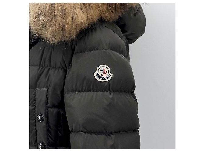 Jersey largo acolchado de piel de mapache Moncler Chloe Castaño - vista 7