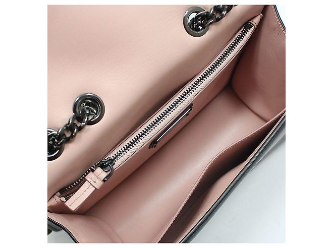 Salvatore Ferragamo Borsa a tracolla con catena e fiocco in pelle nera Nero - vista 10