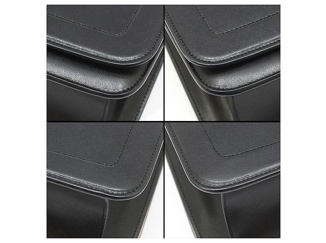 Salvatore Ferragamo Borsa a tracolla con catena e fiocco in pelle nera Nero - vista 12