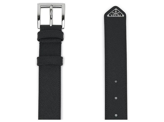 Prada Saffiano Ledergürtel Schwarz - Ansicht 2