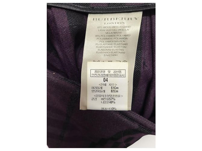 Burberry Gonna in lana a quadri tartan viola e nero Porpora - vista 5