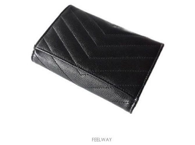 Saint Laurent Tarjetero de Negocios Mini Matelassé Negro Cartera Negra - vista 2