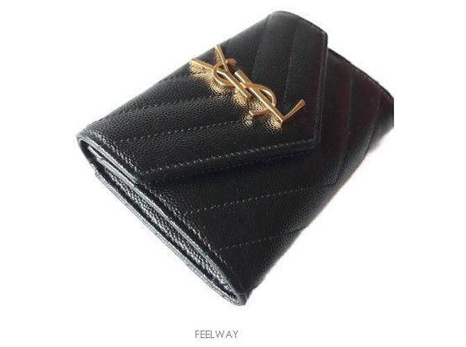 Saint Laurent Tarjetero de Negocios Mini Matelassé Negro Cartera Negra - vista 3