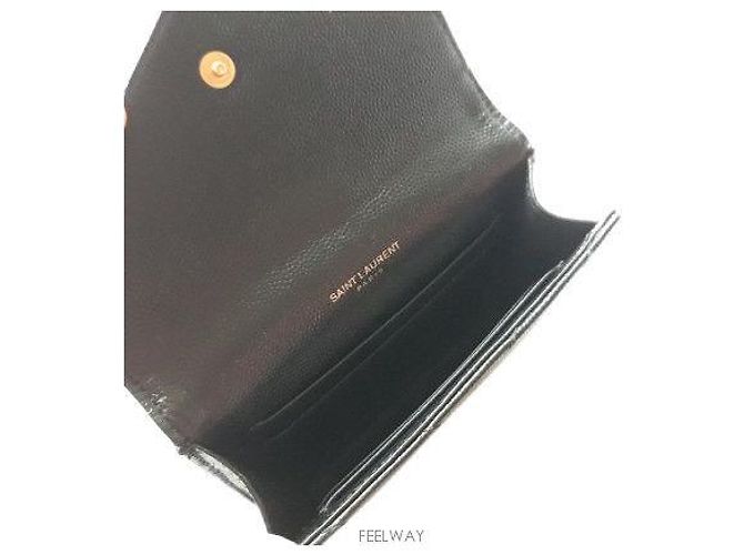 Saint Laurent Tarjetero de Negocios Mini Matelassé Negro Cartera Negra - vista 4