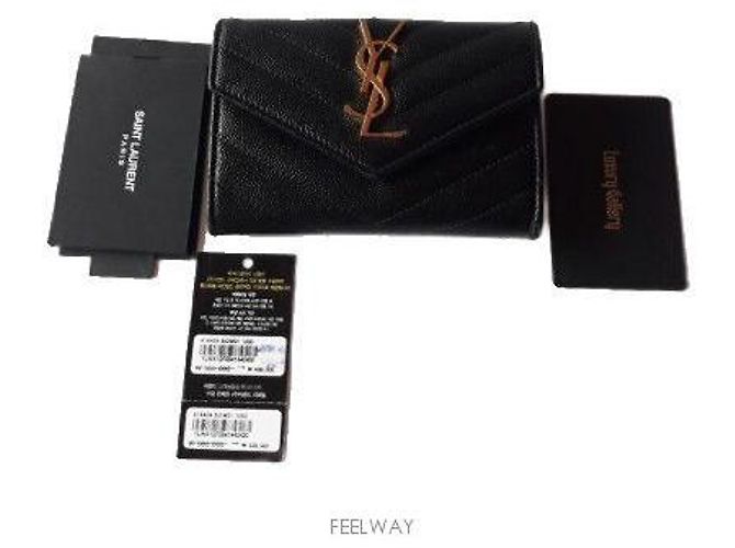 Saint Laurent Tarjetero de Negocios Mini Matelassé Negro Cartera Negra - vista 5