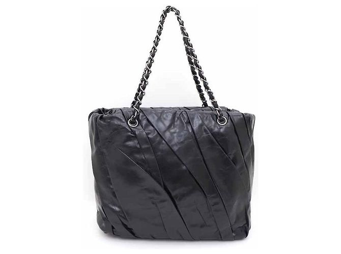 Chanel Borsa shopper e borsa a tracolla Season in pelle nera con catena CC Nero - vista 4
