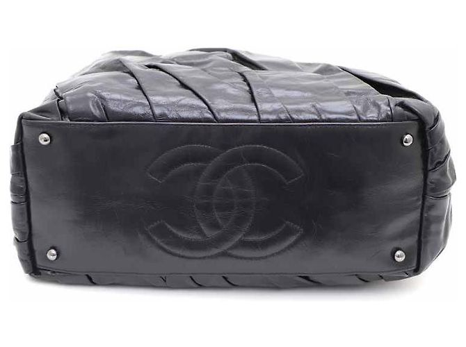 Chanel Borsa shopper e borsa a tracolla Season in pelle nera con catena CC Nero - vista 8