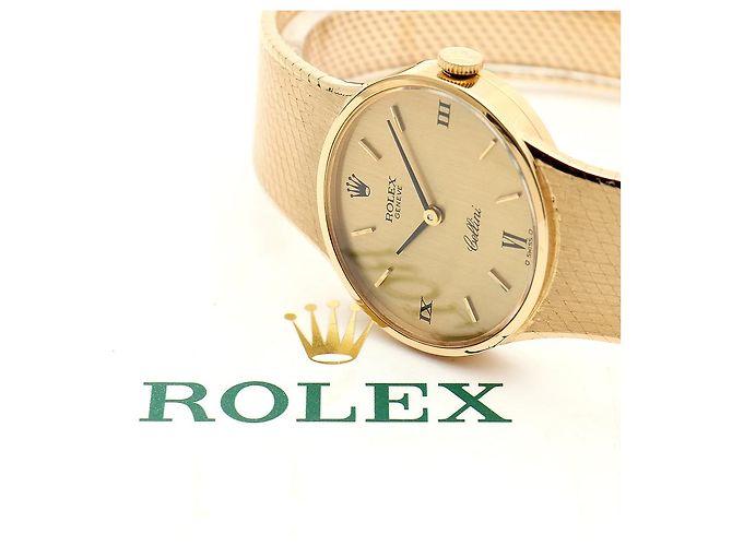 Rolex Cellini Vintage Small Damenuhr integriert, Gold, Gold Golden - Ansicht 25