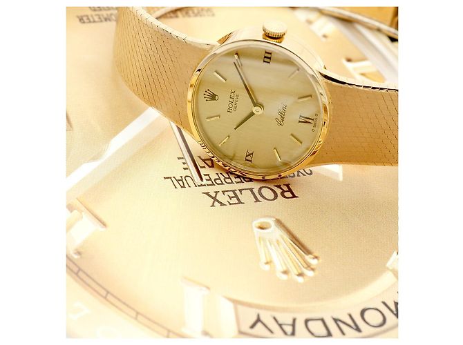 Rolex Cellini Vintage Small Damenuhr integriert, Gold, Gold Golden - Ansicht 26