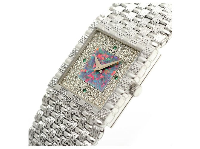 Piaget Relógio de quartzo masculino em ouro branco com mostrador de diamante e opala - vista 13