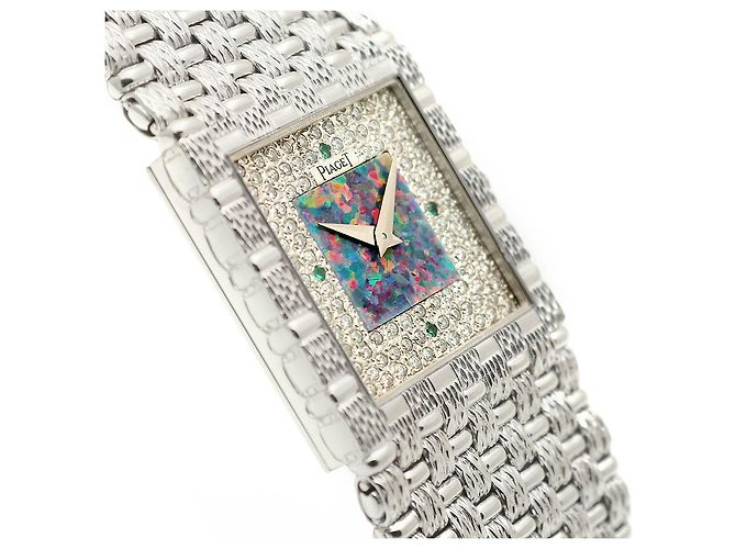 Piaget Relógio de quartzo masculino em ouro branco com mostrador de diamante e opala - vista 14