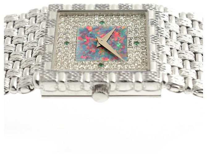 Piaget Relógio de quartzo masculino em ouro branco com mostrador de diamante e opala - vista 15