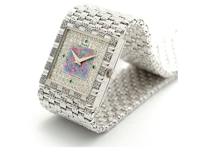 Piaget Relógio de quartzo masculino em ouro branco com mostrador de diamante e opala - vista 17