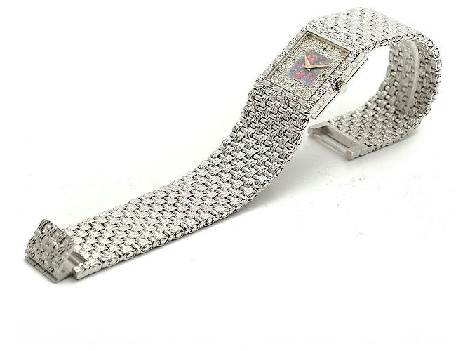 Piaget Relógio de quartzo masculino em ouro branco com mostrador de diamante e opala - vista 18