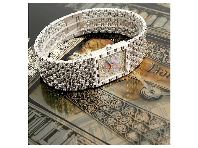 Piaget Relógio de quartzo masculino em ouro branco com mostrador de diamante e opala - vista 2