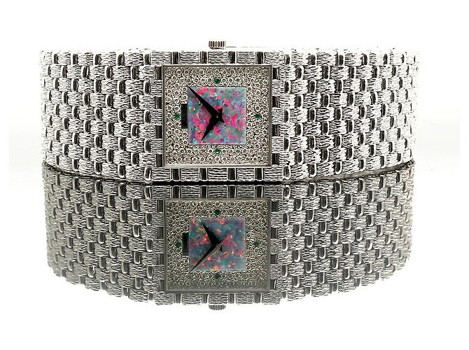 Piaget Relógio de quartzo masculino em ouro branco com mostrador de diamante e opala - vista 21