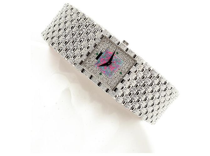 Piaget Relógio de quartzo masculino em ouro branco com mostrador de diamante e opala - vista 23