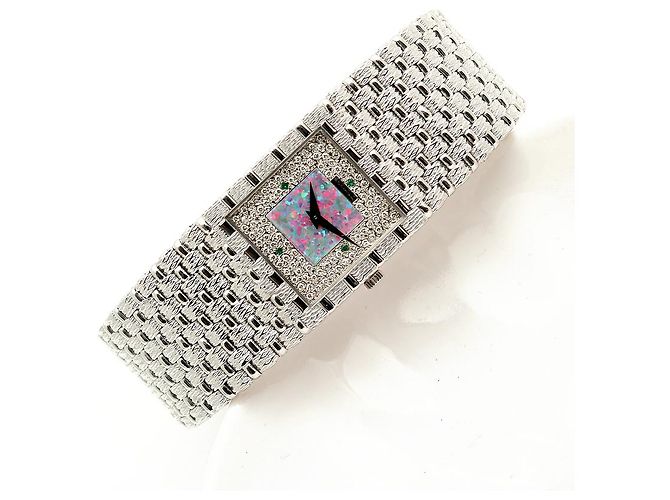 Piaget Relógio de quartzo masculino em ouro branco com mostrador de diamante e opala - vista 24