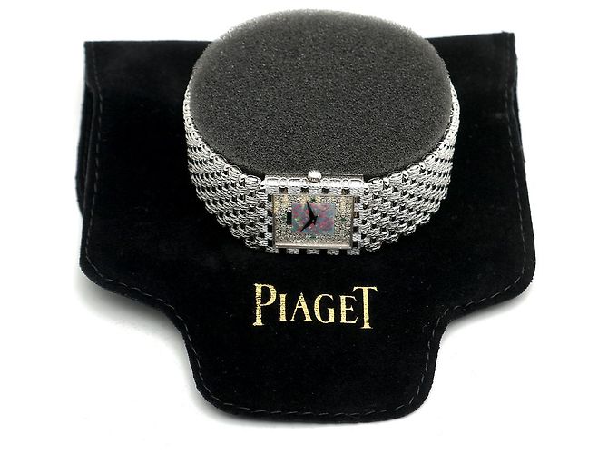 Piaget Relógio de quartzo masculino em ouro branco com mostrador de diamante e opala - vista 25