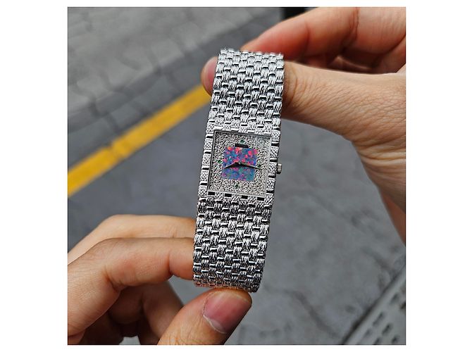 Piaget Relógio de quartzo masculino em ouro branco com mostrador de diamante e opala - vista 4