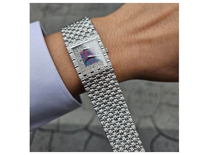 Piaget Relógio de quartzo masculino em ouro branco com mostrador de diamante e opala - vista 5