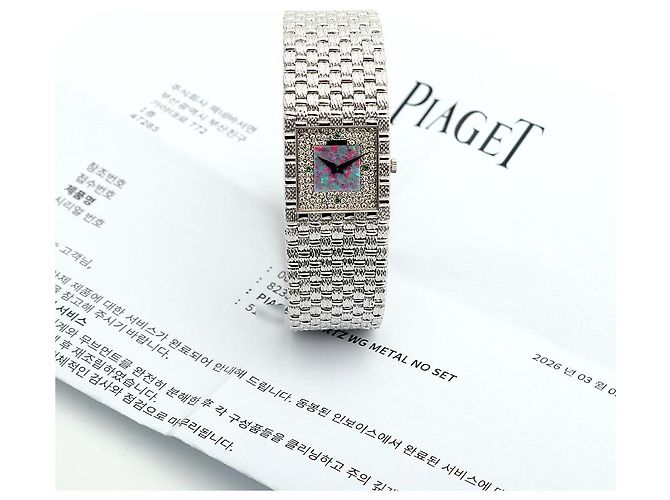 Piaget Relógio de quartzo masculino em ouro branco com mostrador de diamante e opala - vista 6