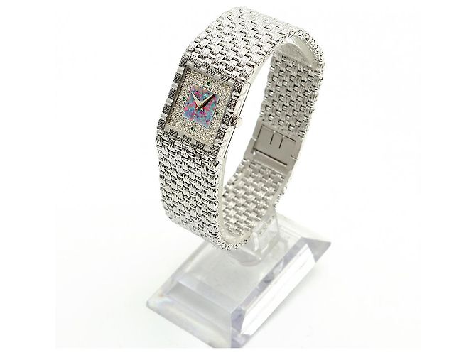 Piaget Relógio de quartzo masculino em ouro branco com mostrador de diamante e opala - vista 8