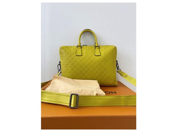 Louis Vuitton Portadocumenti Business Document Bag Damier Infinite Giallo - vista 2