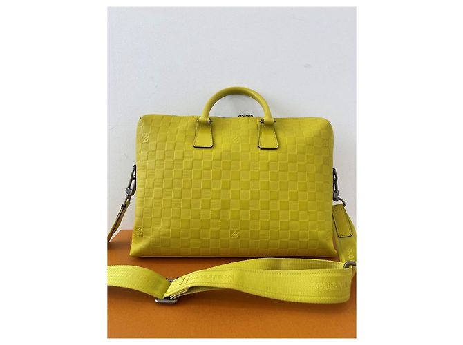 Louis Vuitton Portadocumenti Business Document Bag Damier Infinite Giallo - vista 3