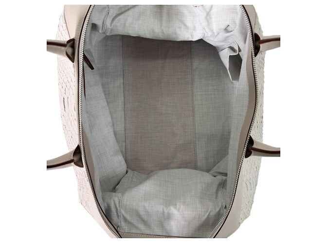 Brunello Cucinelli Bolsa Boston de couro de python, bolsa tote cinza Marrom - vista 12