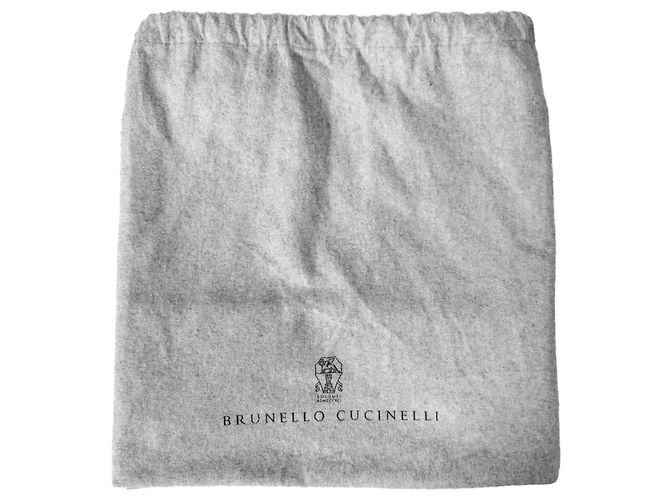 Brunello Cucinelli Bolsa Boston de couro de python, bolsa tote cinza Marrom - vista 14