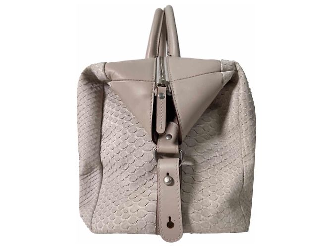 Brunello Cucinelli Bolsa Boston de couro de python, bolsa tote cinza Marrom - vista 5