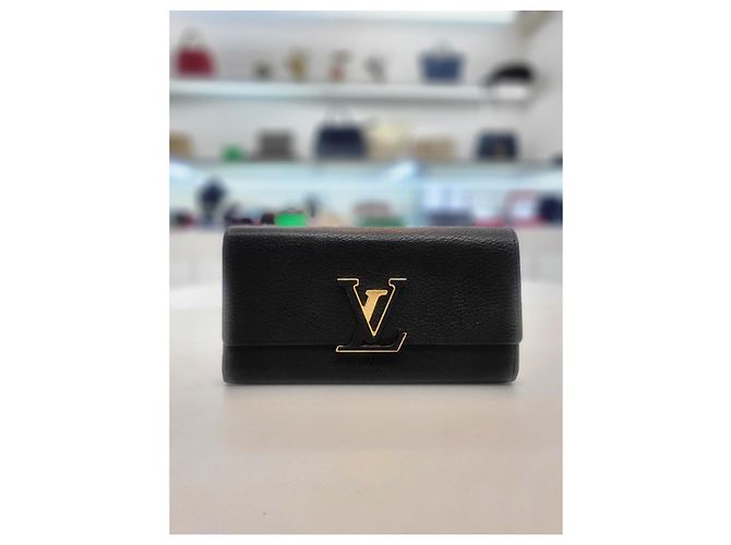 Louis Vuitton Taurillon Leder Geldbörse Schwarz - Ansicht 10