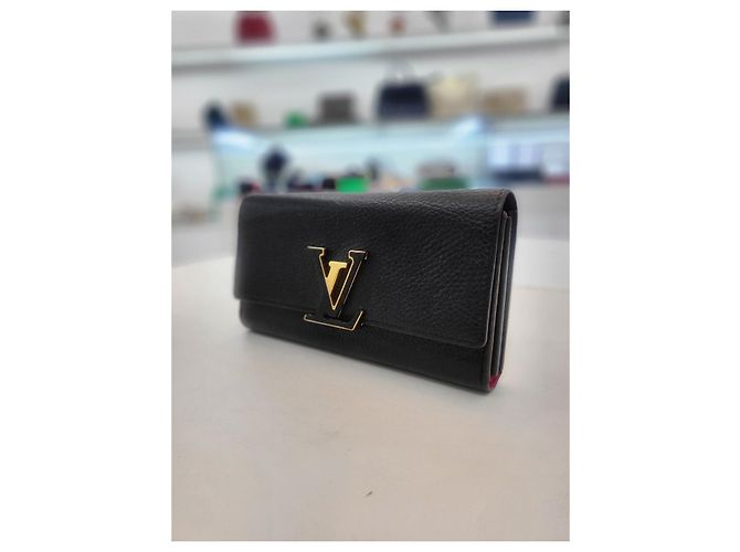 Louis Vuitton Taurillon Leder Geldbörse Schwarz - Ansicht 13