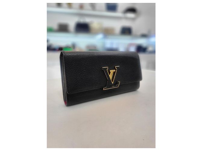 Louis Vuitton Taurillon Leder Geldbörse Schwarz - Ansicht 3