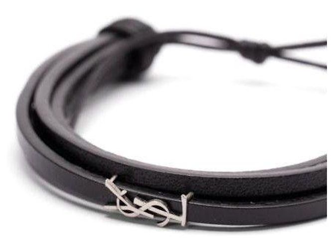 Saint Laurent Bracciale in pelle a più fili - vista 5