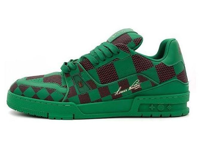 Louis Vuitton Sneakers LV Trainer Pharrell Damier Pop da uomo Verde - vista 2