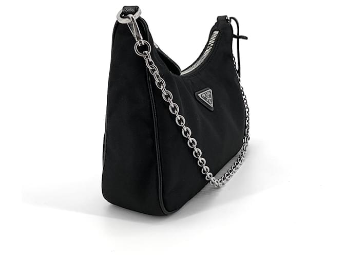 Prada Borsa Hobo Multi Tesuto Reedition Argento - vista 6