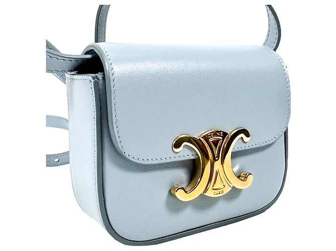 Céline Clyde Shiny Mini Crossbody Bag Blau Grau - Ansicht 4