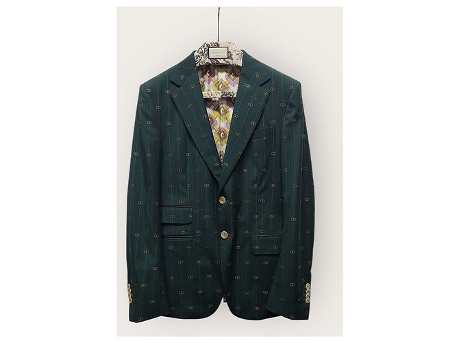 Gucci Grünes DIY Multi GG Logo Jacquard Anzug-Set - Ansicht 2