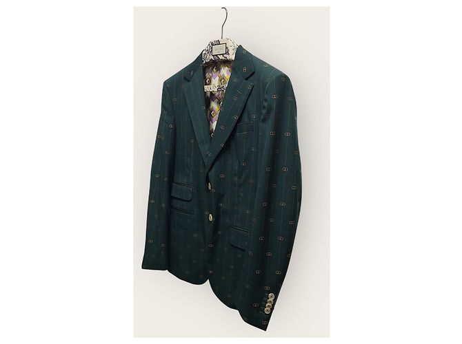 Gucci Grünes DIY Multi GG Logo Jacquard Anzug-Set - Ansicht 3