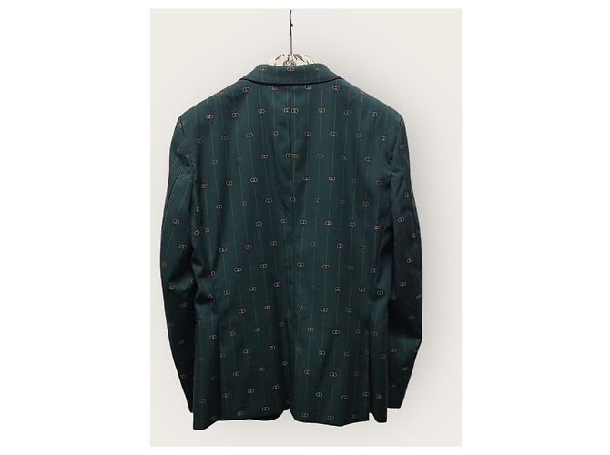 Gucci Grünes DIY Multi GG Logo Jacquard Anzug-Set - Ansicht 4