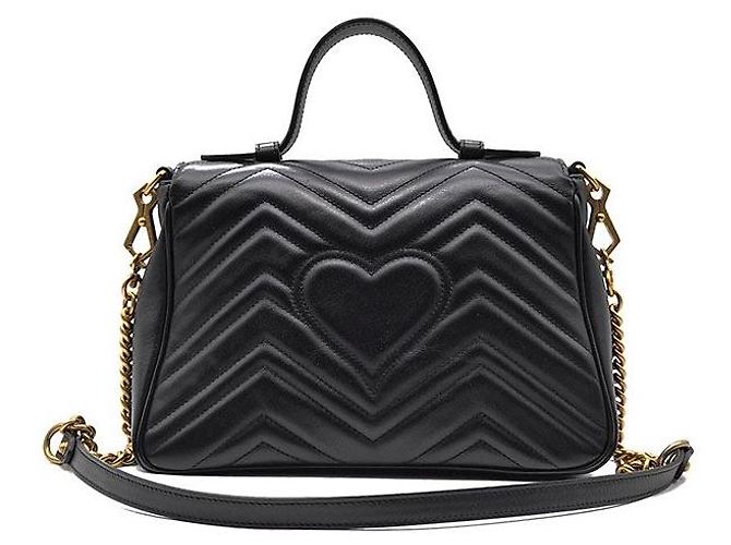 Gucci Borsa GG Marmont Matelassé Small Nero - vista 3