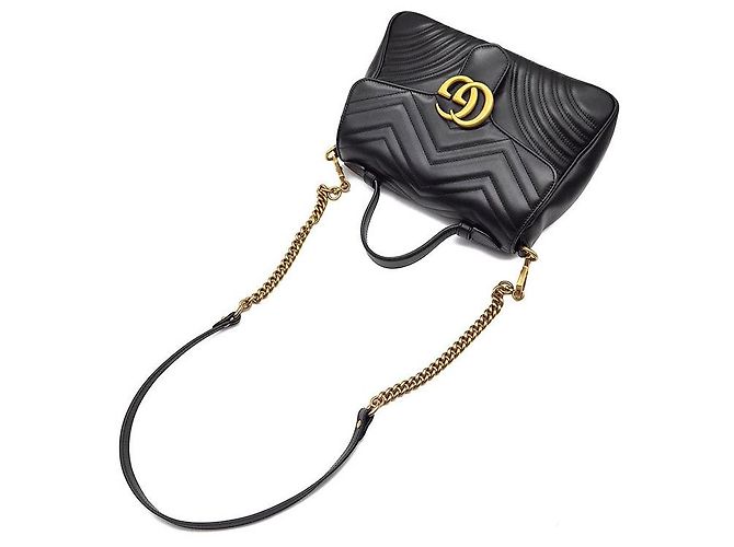 Gucci Borsa GG Marmont Matelassé Small Nero - vista 4