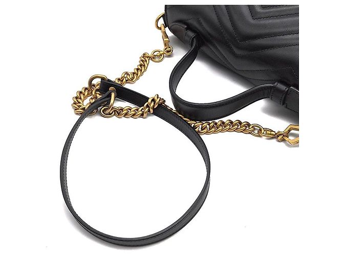 Gucci Borsa GG Marmont Matelassé Small Nero - vista 5